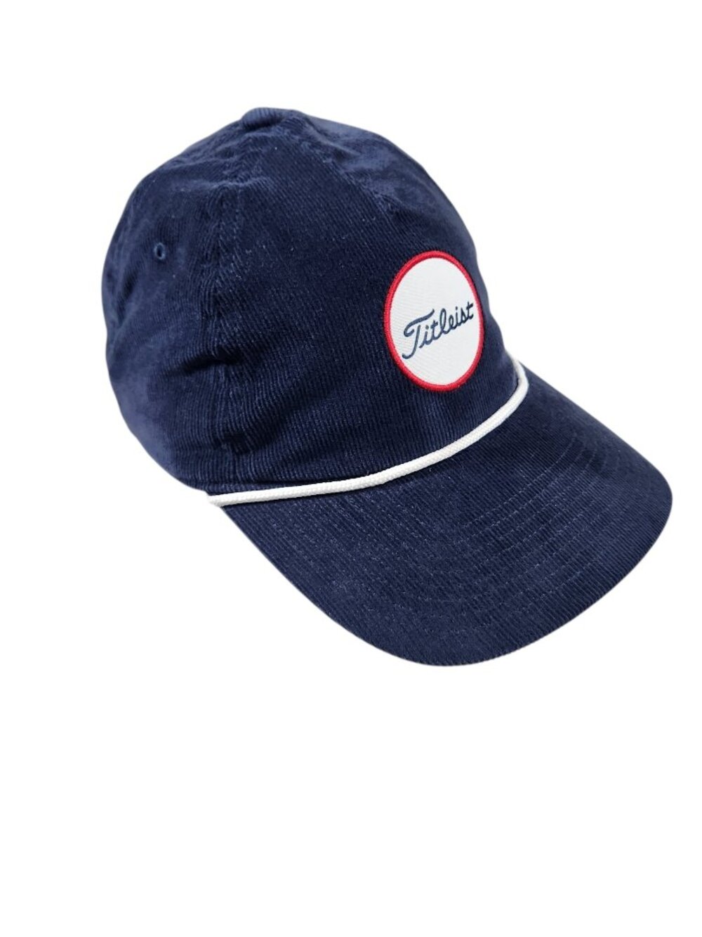 Titleist Golf Hat Cap Boardwalk Corduroy Navy Blue White Adjustable Snap Back